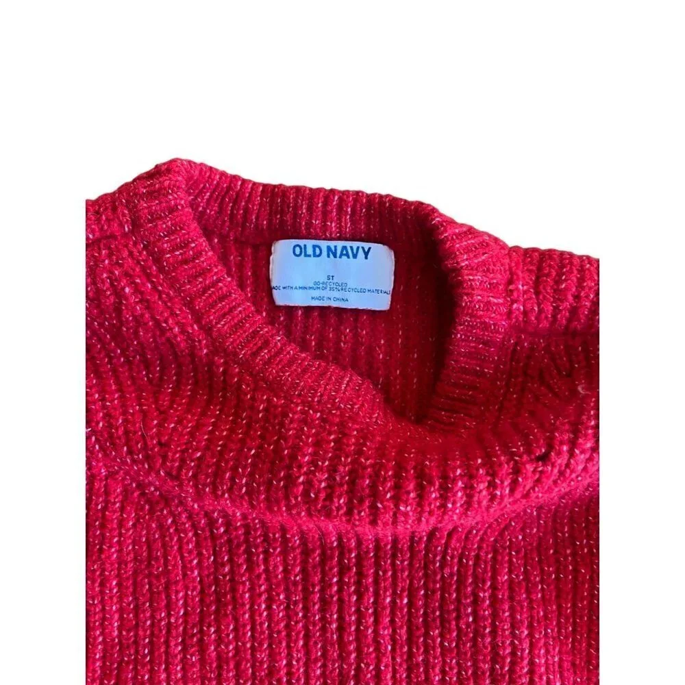 Old Navy Girls Cocoon Crew-neck Sweater Dress For Toddler Size 5T in Red